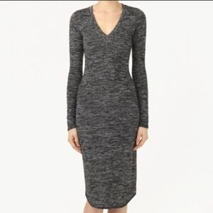 Wilfred Free Charcoal Long Sleeve Midi Dress